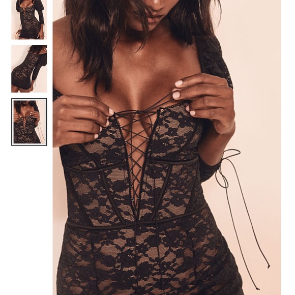 NWT For Love and Lemons Violetta Lace Slip Dress - Picture 3 of 6